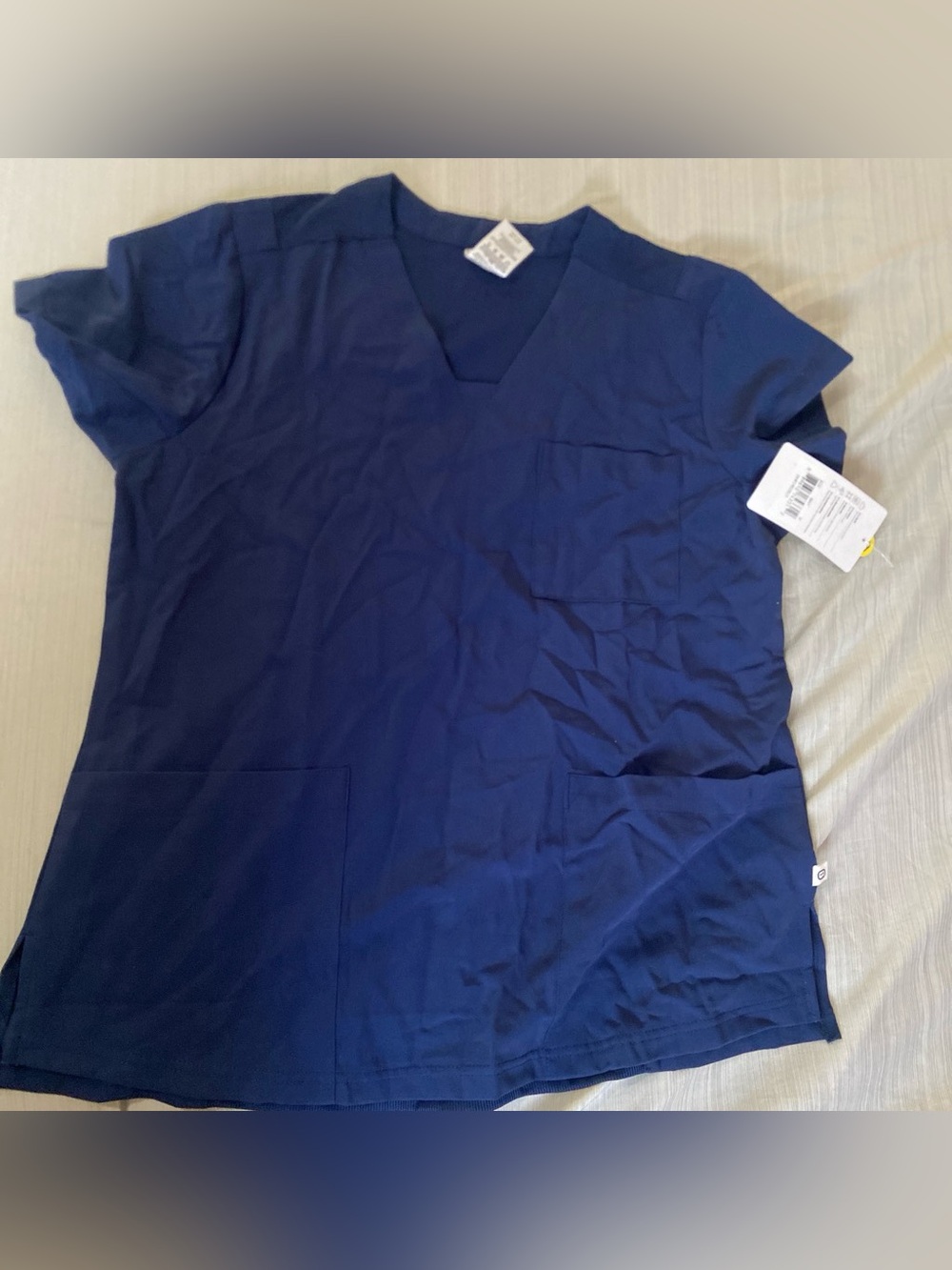 Wink Navy Short Sleeve V-Neck Scrub Top